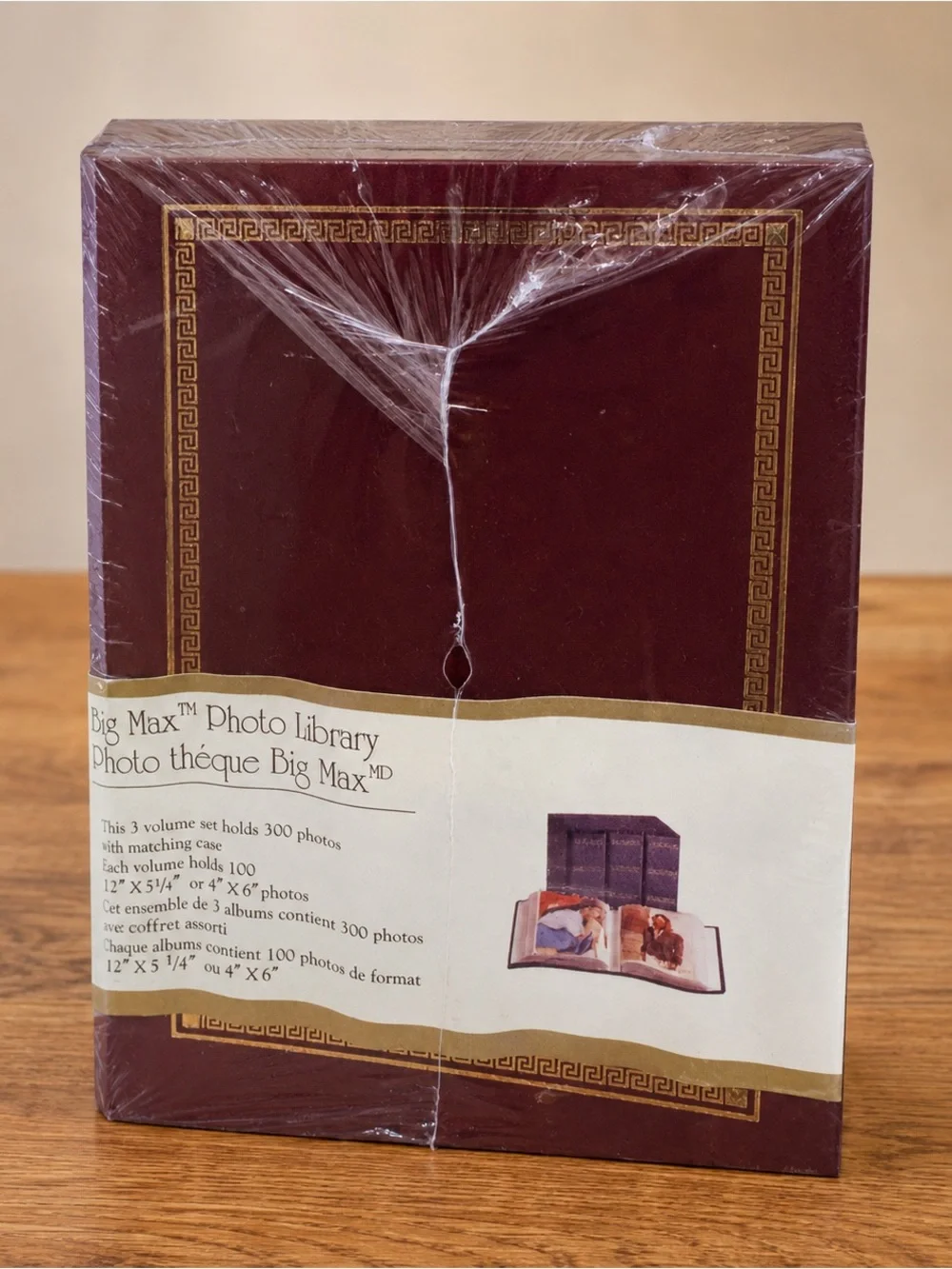 NWT 2 Big Max Maroon Photo Library Set - Home Office Storage
